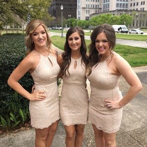 TeezeMe Nude High Neck Dress